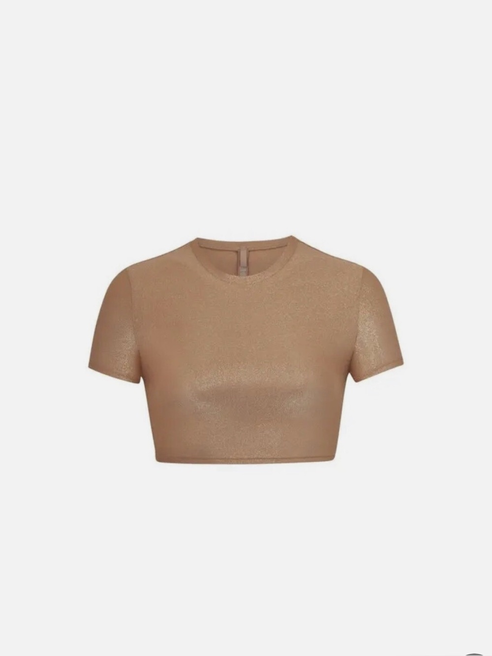 NWT SKIMS Shimmer Crop Top in Sand / Ochre Size XS
